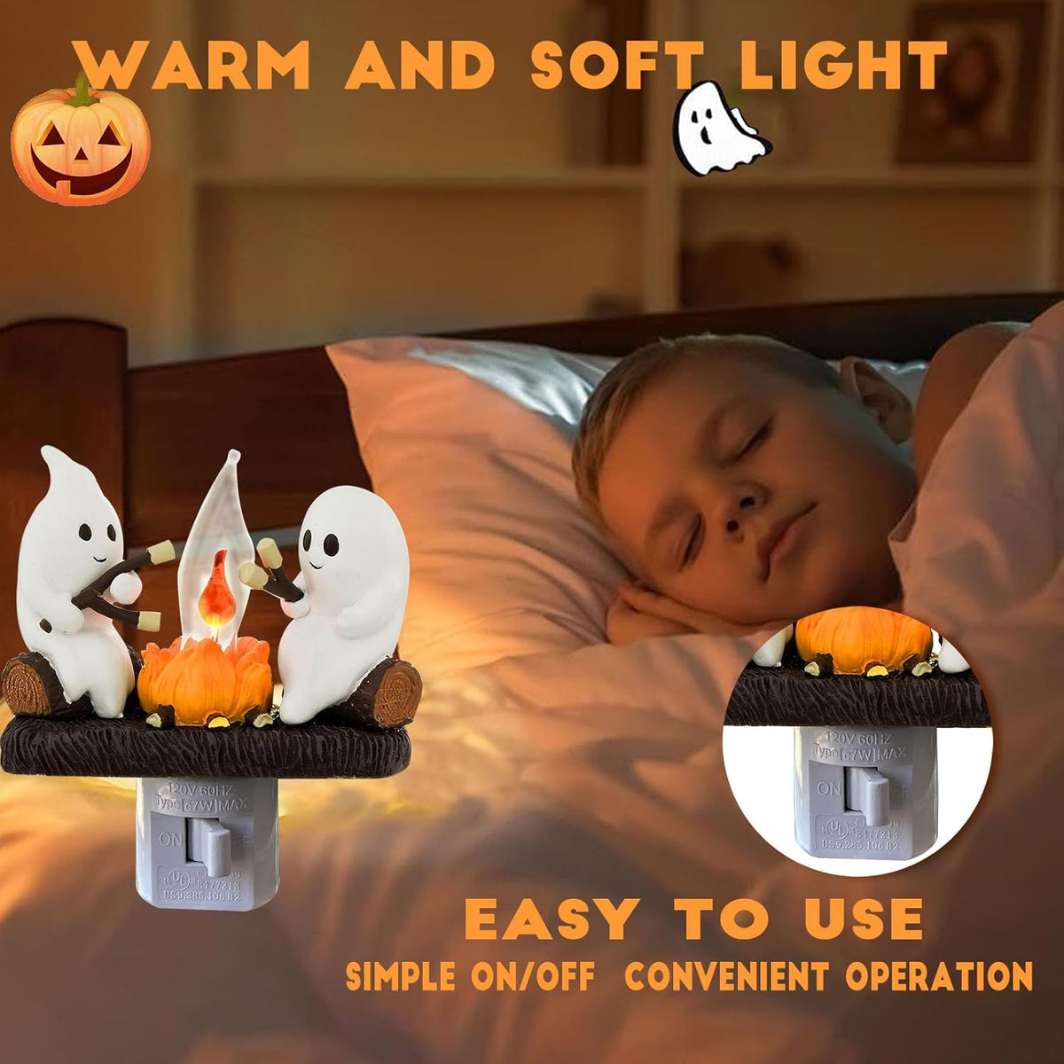 Ghost Campfire Nightlight, Ghosts Roasting Marshmallows